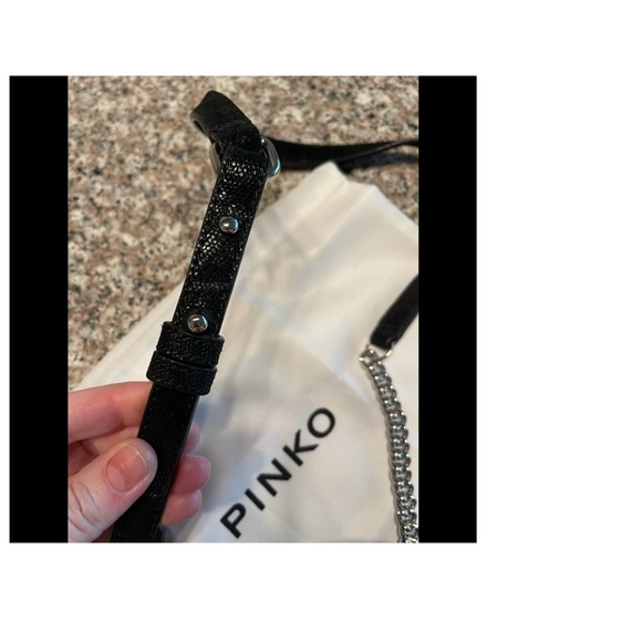 ‼️WOW‼️🤩🤩Pinko Mini Corelli Black Leather & Suede Pouch-NWT🤩SPECIAL EDISION‼️ - Picture 11 of 16